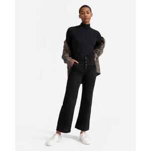 Everlane The Wide Leg Jean Black Button Fly Size 27 Regular High Rise Women's